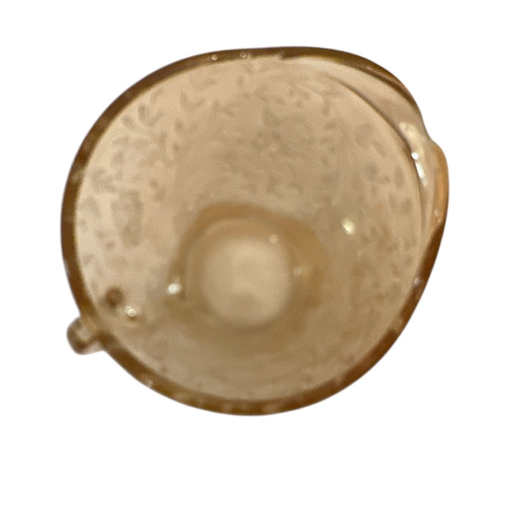 Vtg Elegant Hazel Atlas Poppy Florentine #2 Creamer Amber Color - Picture 5 of 7